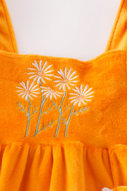 Honey Velvet Floral Embroidered Baby Set