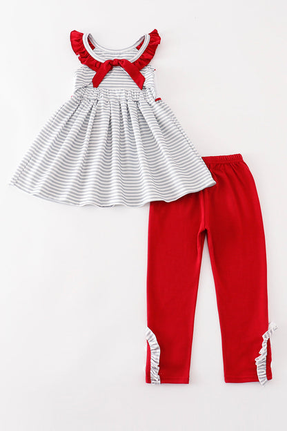 ROLL TIDE Embroidered Stripe Girl Set