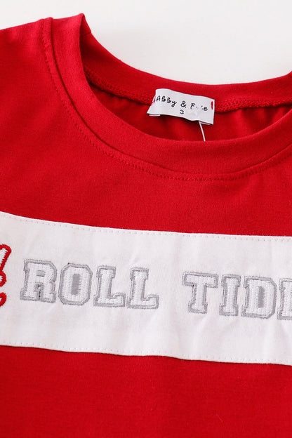 ROLL TIDE Embroidered Maroon Boy Top