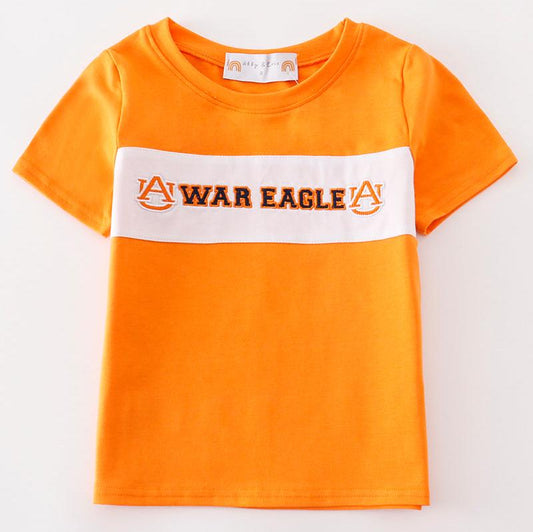 WAR EAGLE Embroidered Orange Boy Top