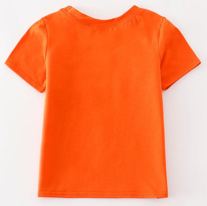 GO TIGERS Embroidered Orange Boy Top