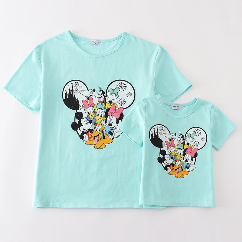 Mom + Me Mint Character Mouse Print Top