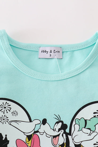 Mom + Me Mint Character Mouse Print Top