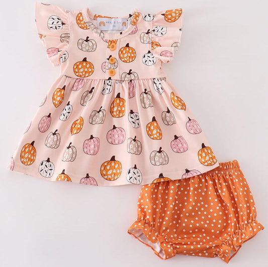 Pink Pumpkin Baby Girl Set