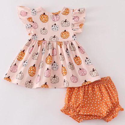 Pink Pumpkin Baby Girl Set