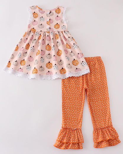 Pink Pumpkin Girl Pants Set