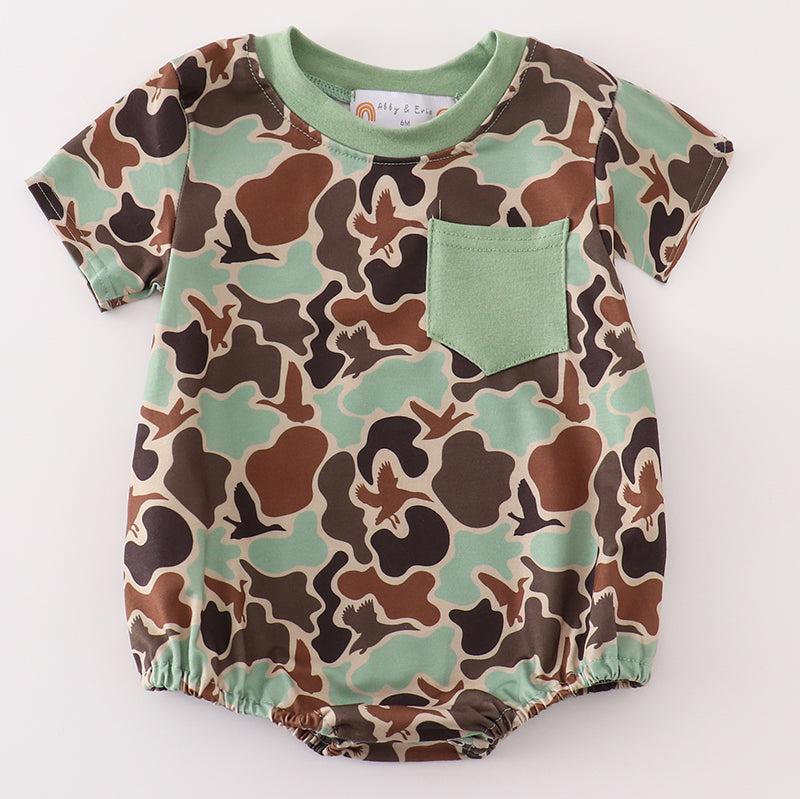 Green Camouflage Print Boy Bubble