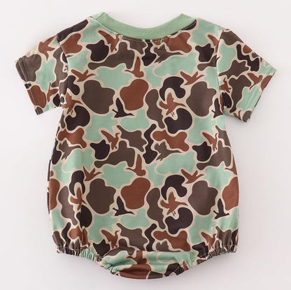 Green Camouflage Print Boy Bubble