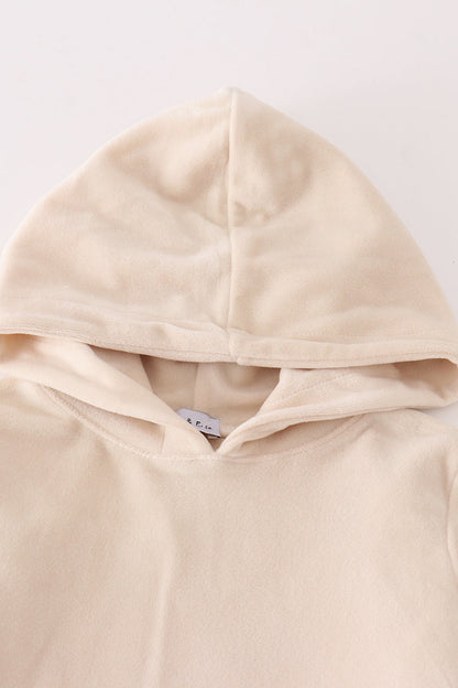 Velvet Boy Hoodie Set - Cream