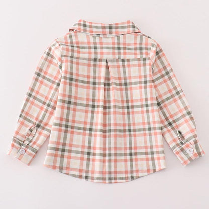 Green Plaid Boy Button Down Shirt