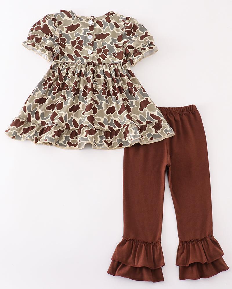 Camouflage Girl Ruffle Pants Set