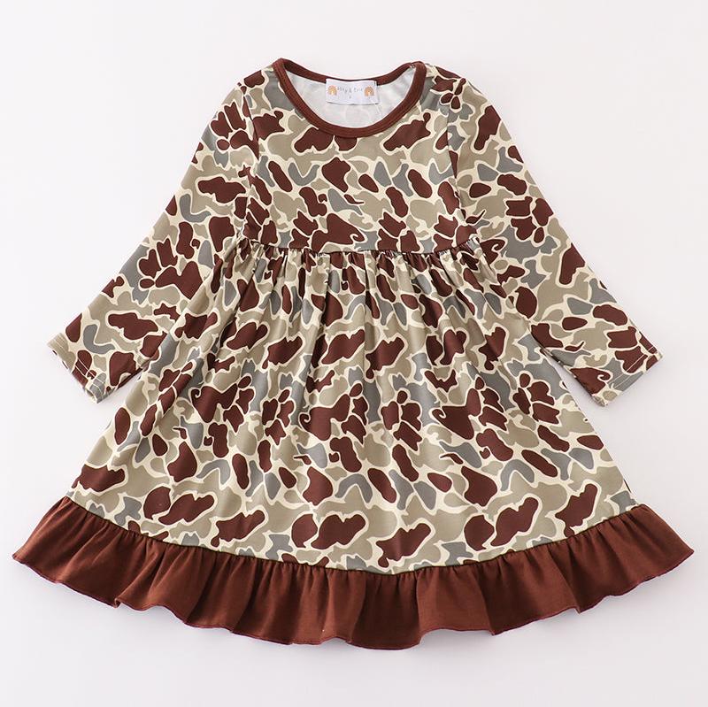 Camouflage Girl Ruffle Dress