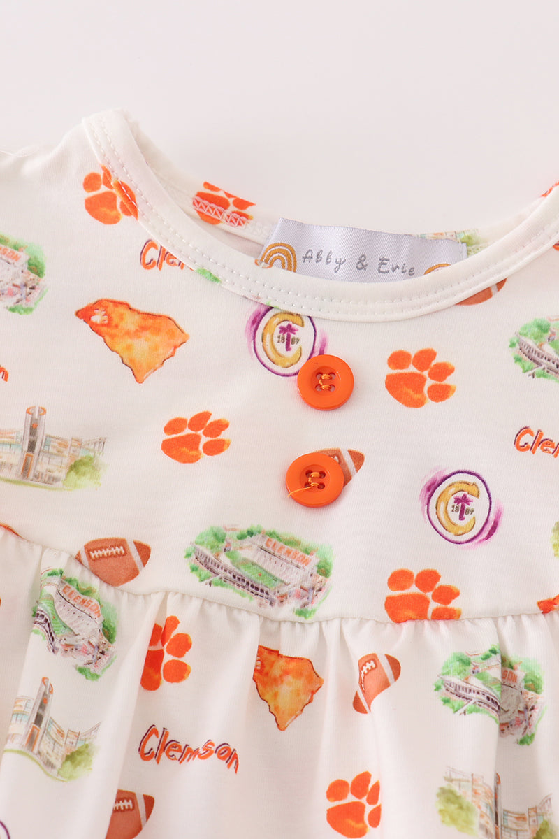 Clemson Football Print Girl Bubble