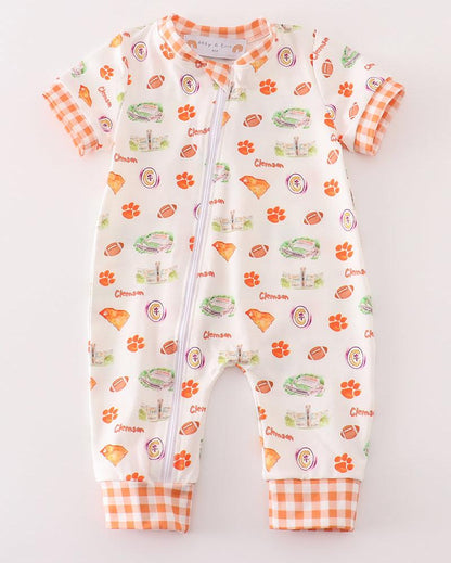 Clemson Football Print Baby Boy Romper