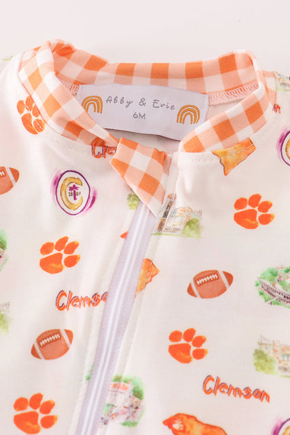 Clemson Football Print Baby Boy Romper