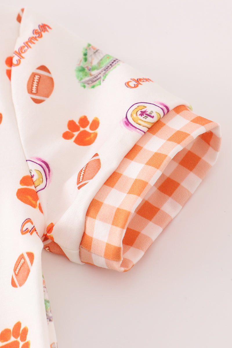 Clemson Football Print Baby Boy Romper