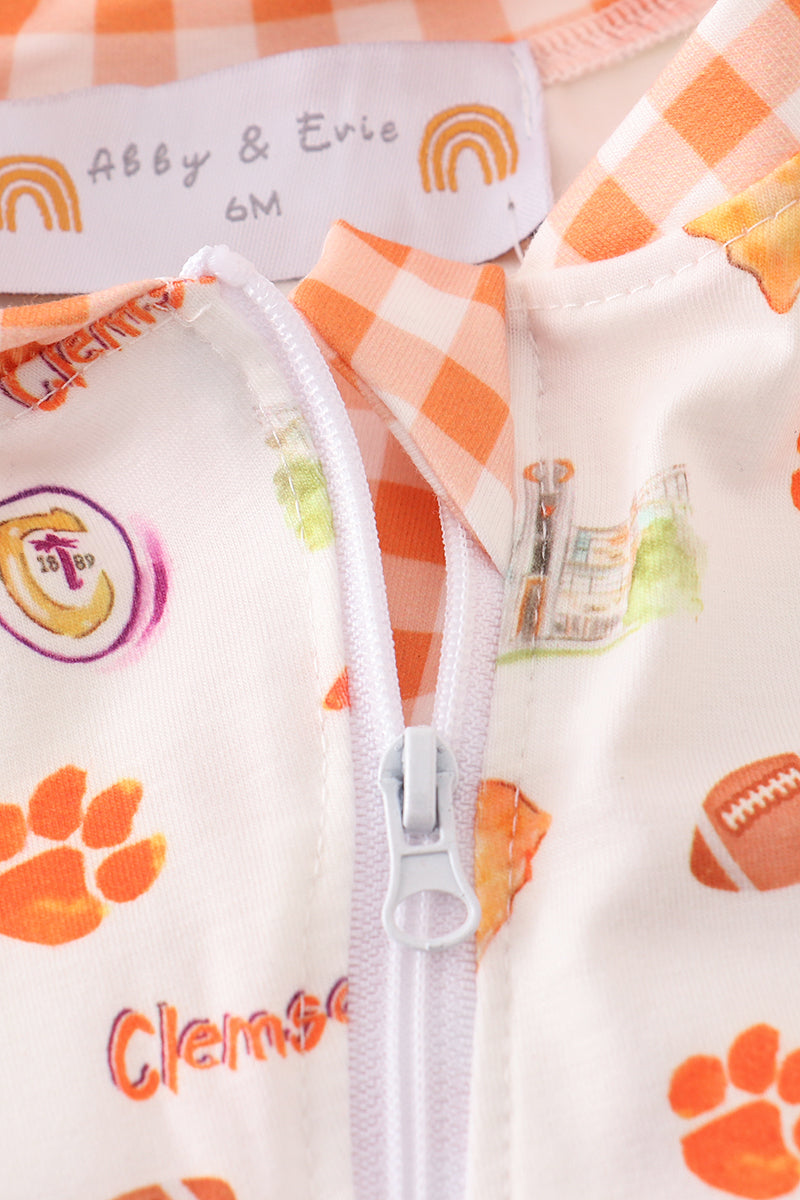 Clemson Football Print Baby Boy Romper