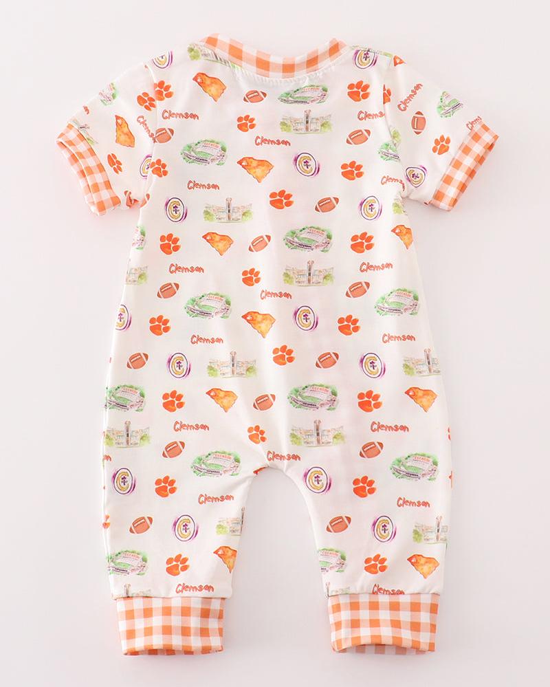 Clemson Football Print Baby Boy Romper