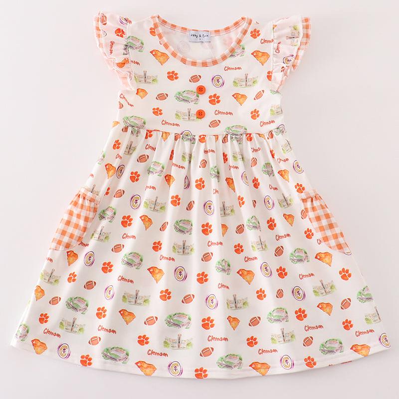 Clemson Football Print Girl Dress