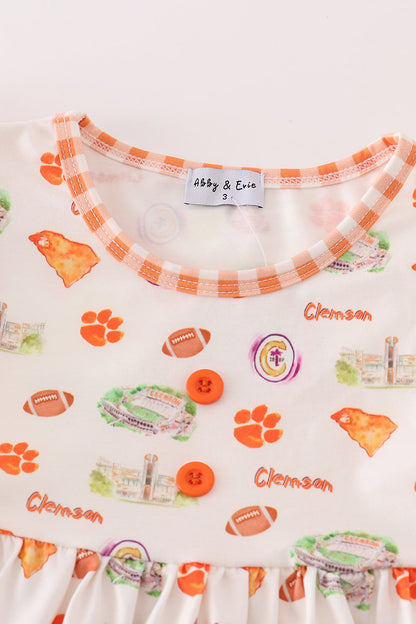 Clemson Football Print Girl Dress