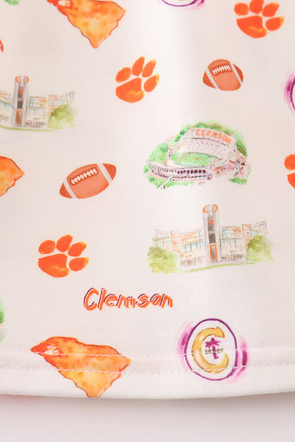 Clemson Football Print Girl Dress