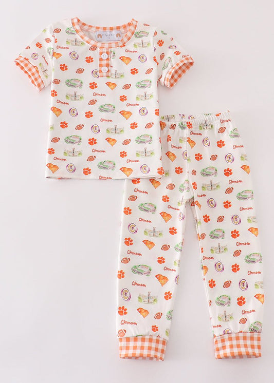 Clemson Football Print Boy Pajamas Set