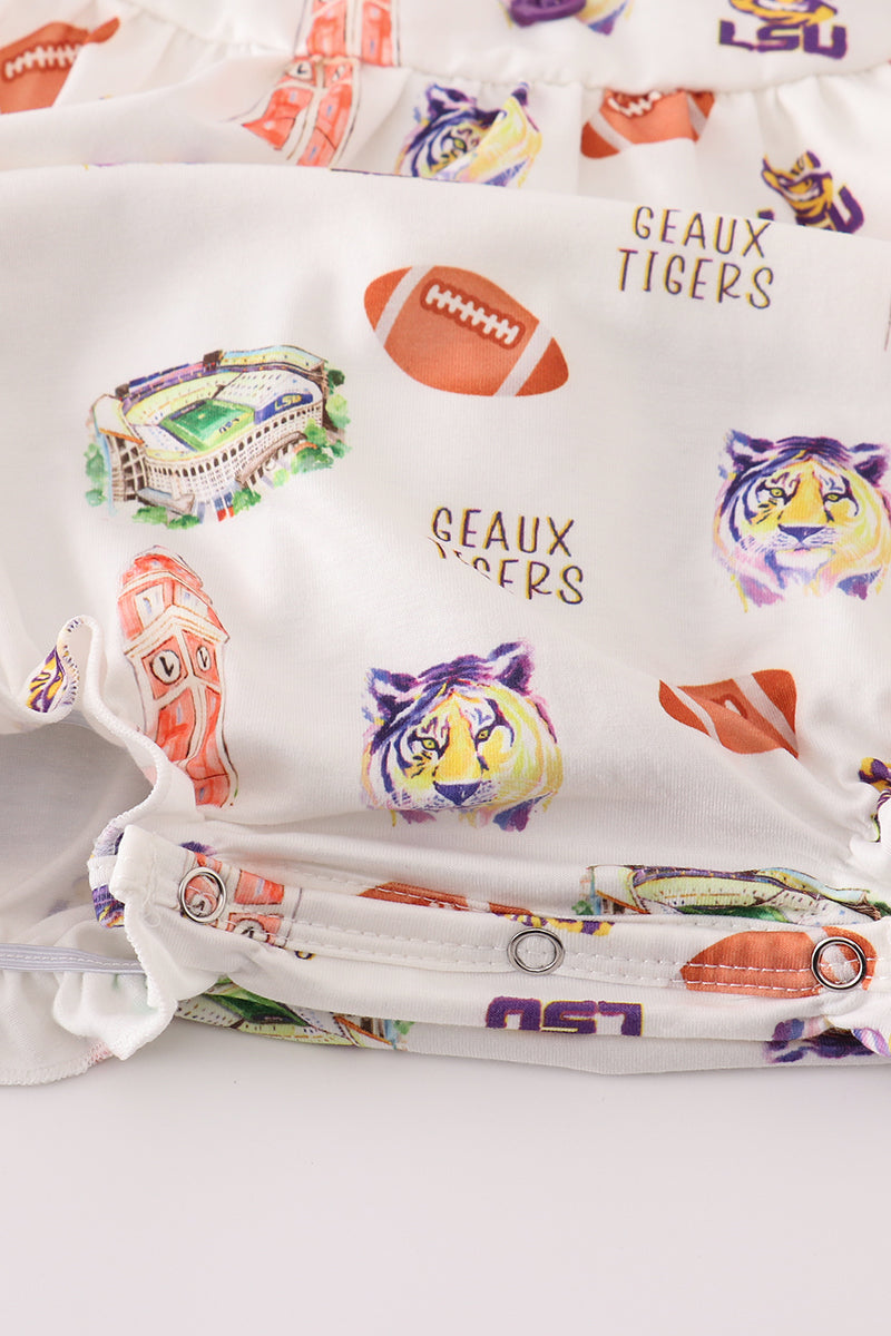 Geaux Tigers Print Purple Girl Bubble