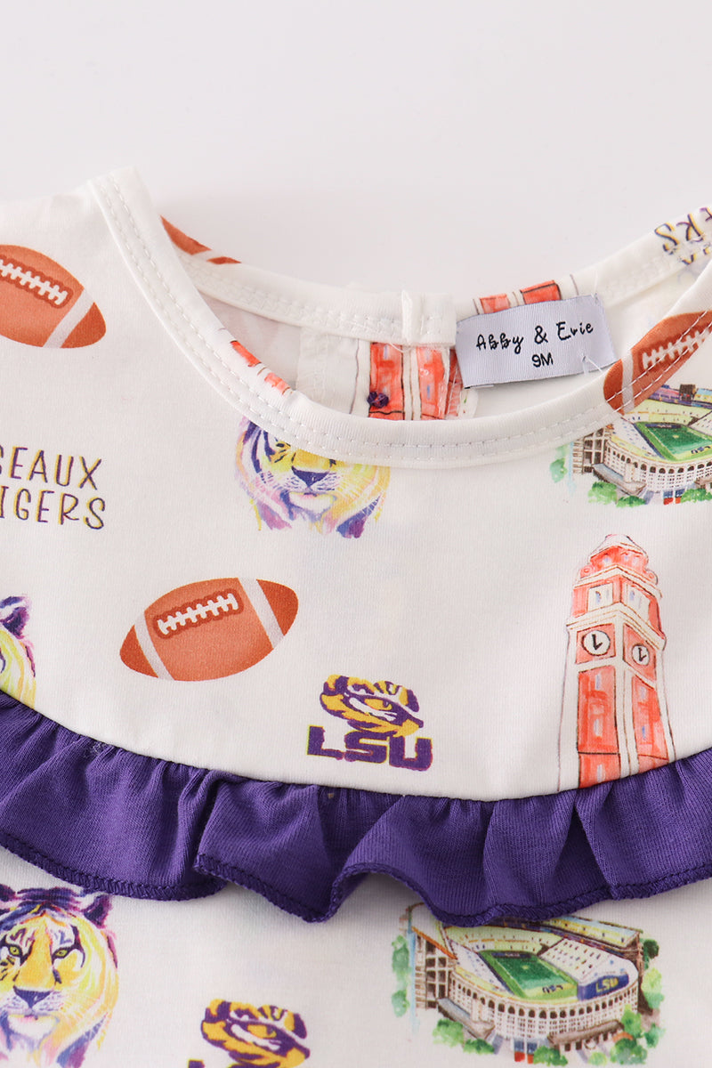 Geaux Tigers Purple Baby Girl Set