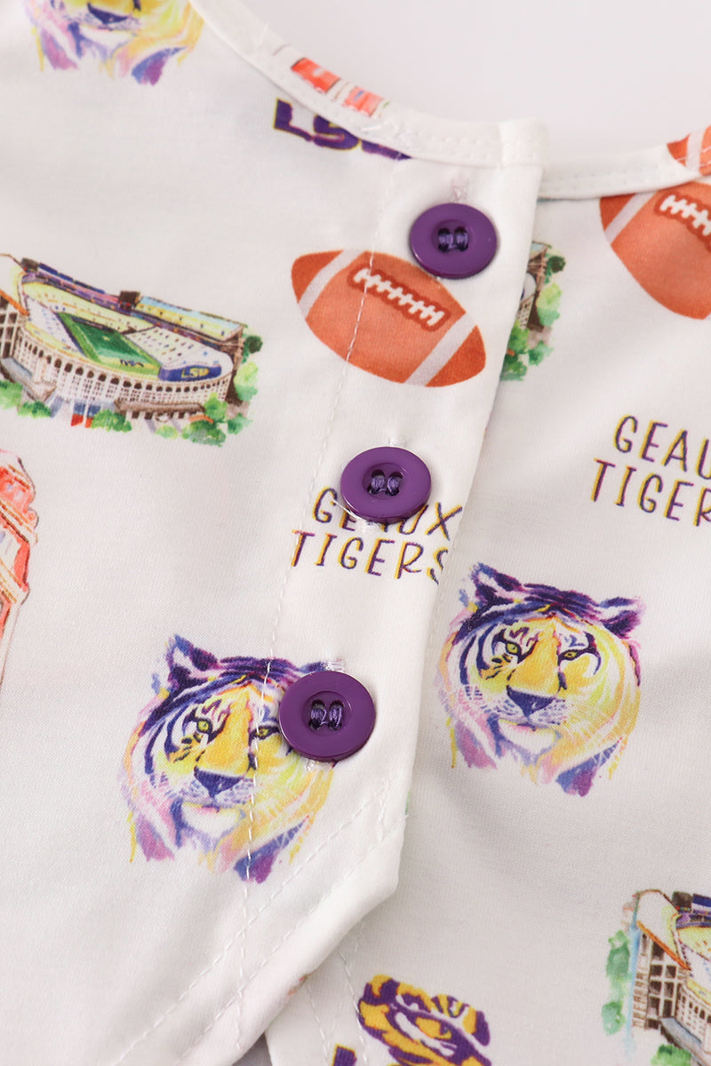 Geaux Tigers Purple Baby Girl Set