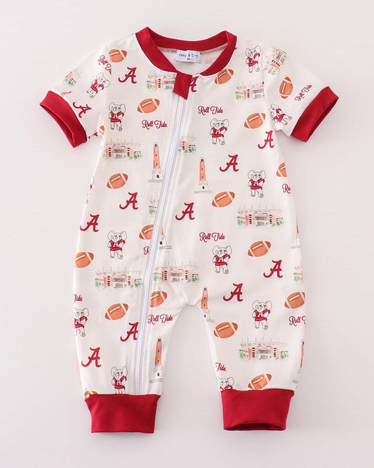 Roll Tide Football Print Boy Romper