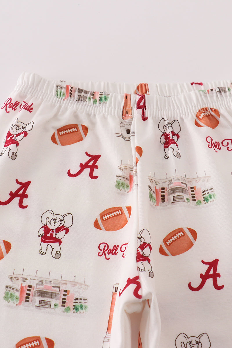 Roll Tide Football Print Boy Pajama Set