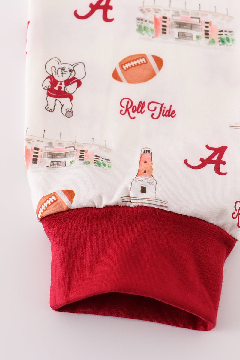 Roll Tide Football Print Boy Pajama Set