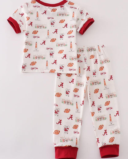 Roll Tide Football Print Boy Pajama Set