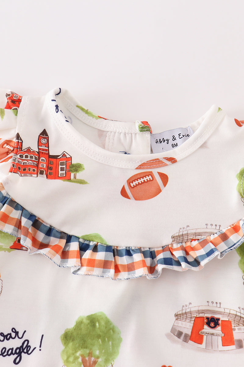 Auburn Football Print Baby Girl Set