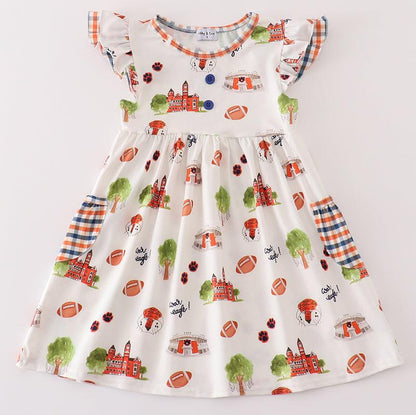 Auburn Football Print Girl Dress