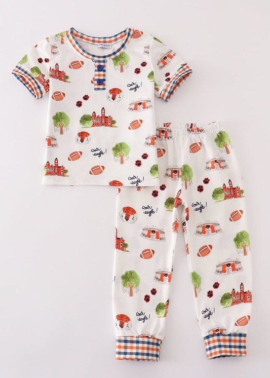 Auburn Football Print Boy Pajamas Set