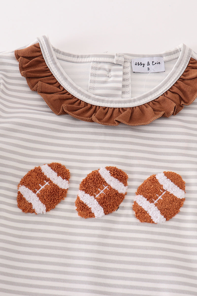 Football French Knot Stripe Girl Bubble