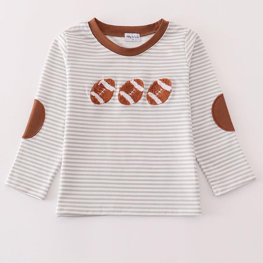 Football French Knot Stripe Boy Top