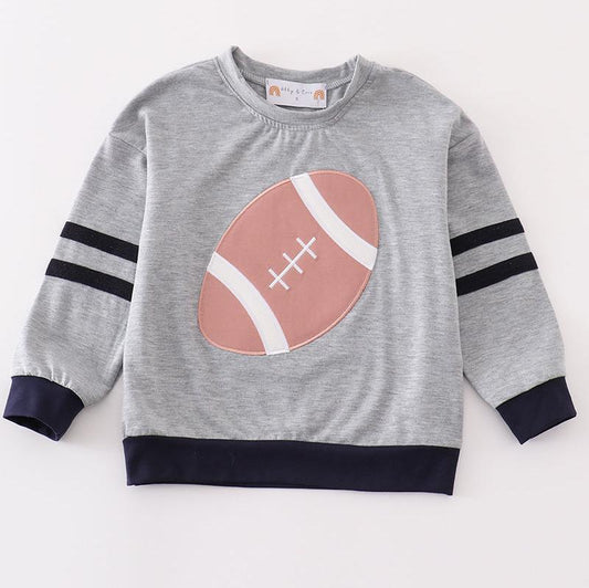 Football Applique Grey Boy Top