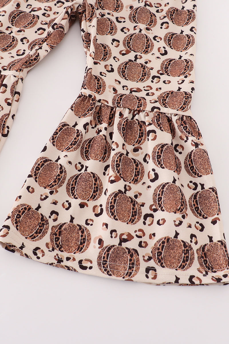 Leopard Pumpkin Print 3pc Pants Set