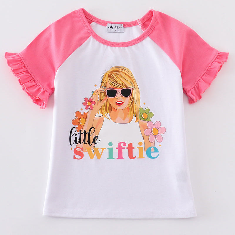 Pink Little Swiftie Print Girl Top