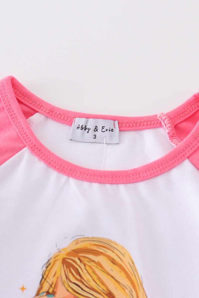 Pink Little Swiftie Print Girl Top