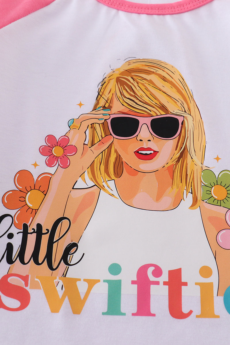 Pink Little Swiftie Print Girl Top