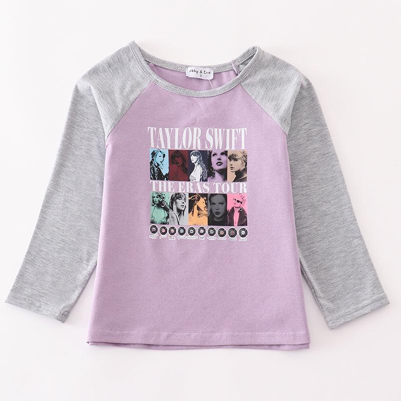 TS Eras Print Purple Girl Top