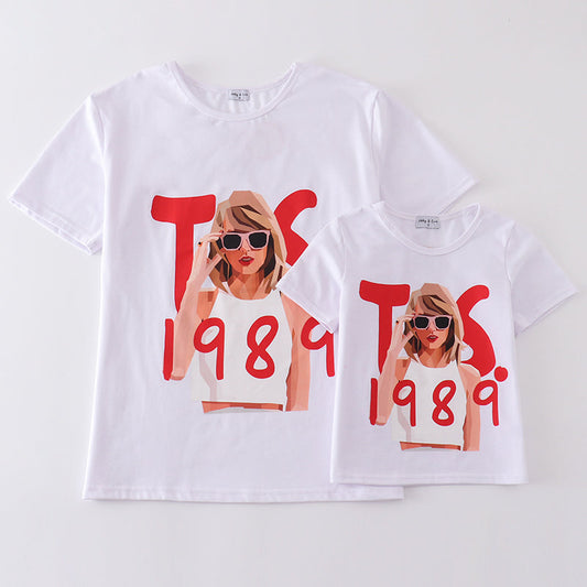 White TS 1989 Print Mom+Me Top