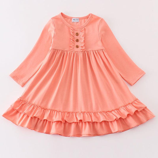 Jamie Coral Ruffle Dress