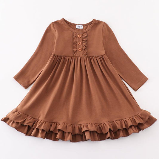 Jamie Chocolate Ruffle Dress