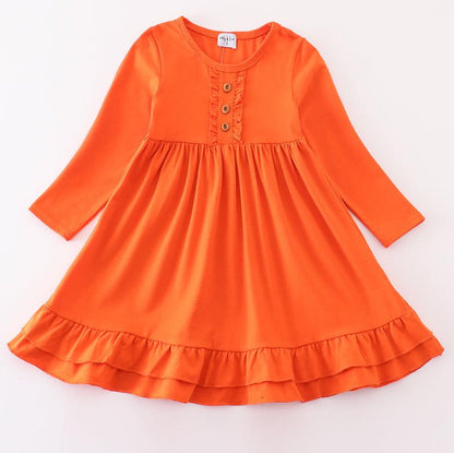 Jamie Orange Ruffle Dress