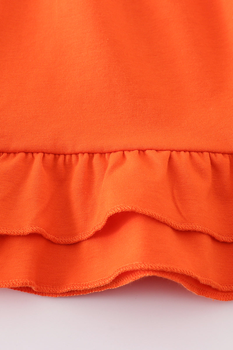 Jamie Orange Ruffle Dress