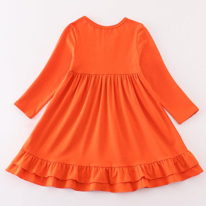 Jamie Orange Ruffle Dress